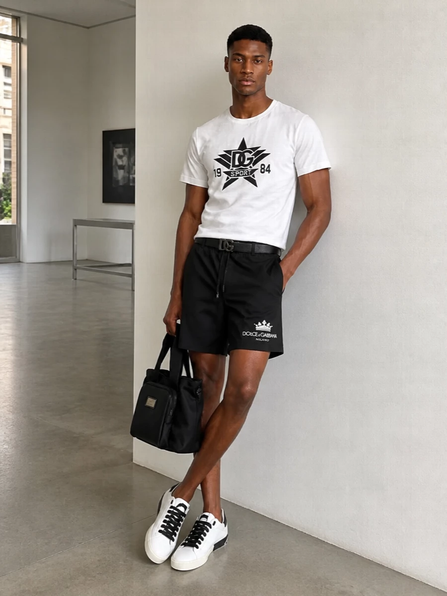 Dolce gabbana sport tee black shorts sneakers