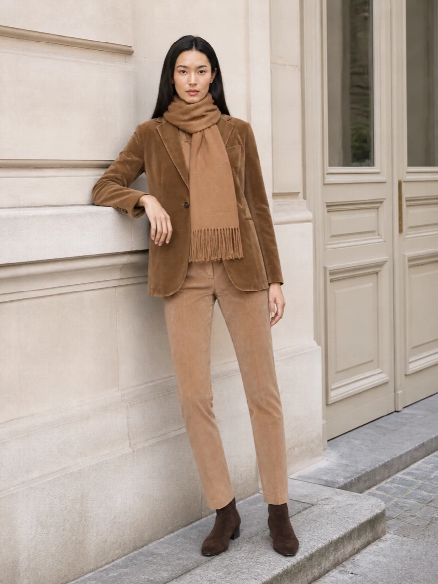 Circolo 1901 camel blazer trouser outfit