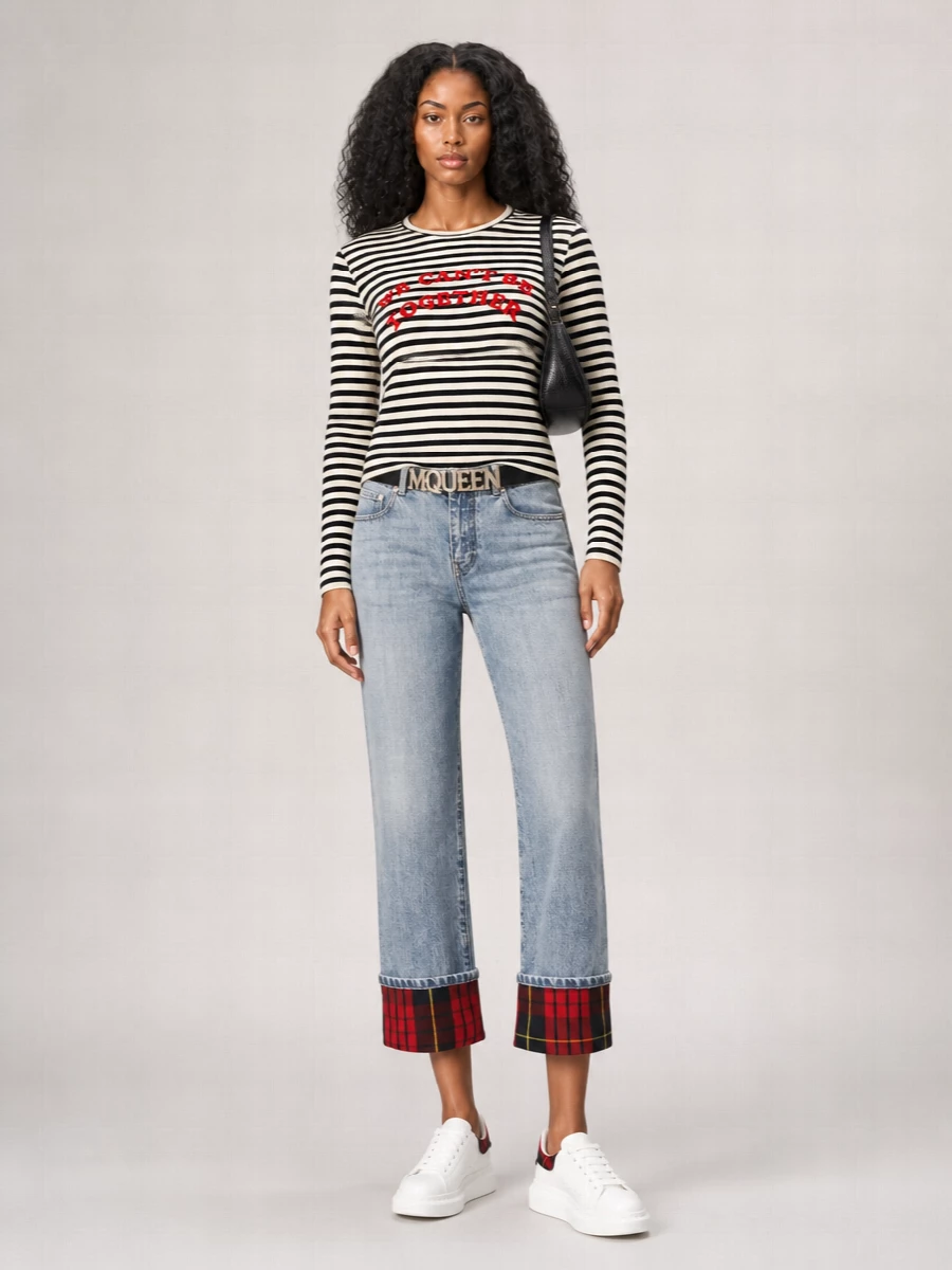 Alexander Mcqueen Stretch Cotton Embroidered T-Shirt