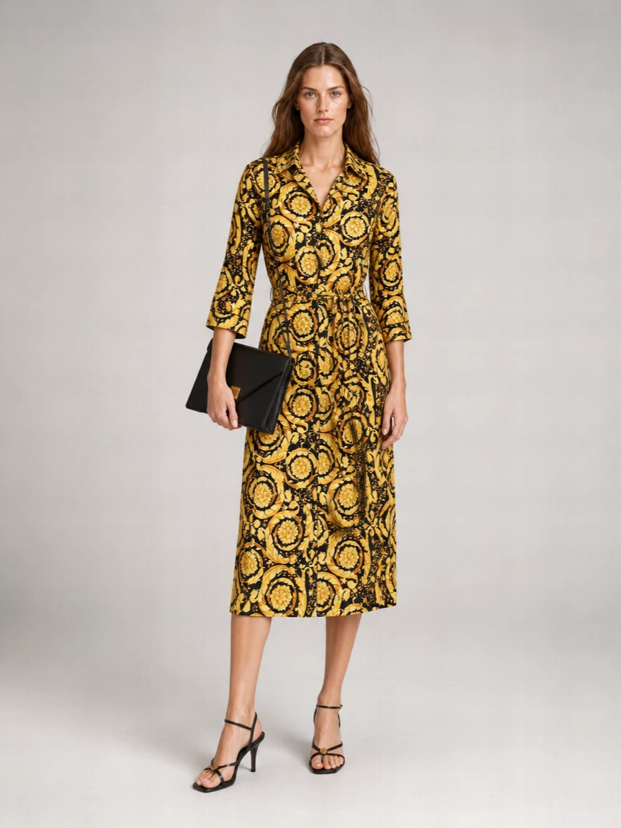 Versace Silk Midi Dress