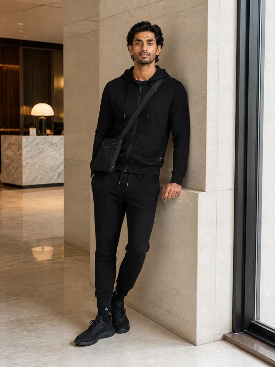 Paul smith hoodie joggers black sneakers outfit