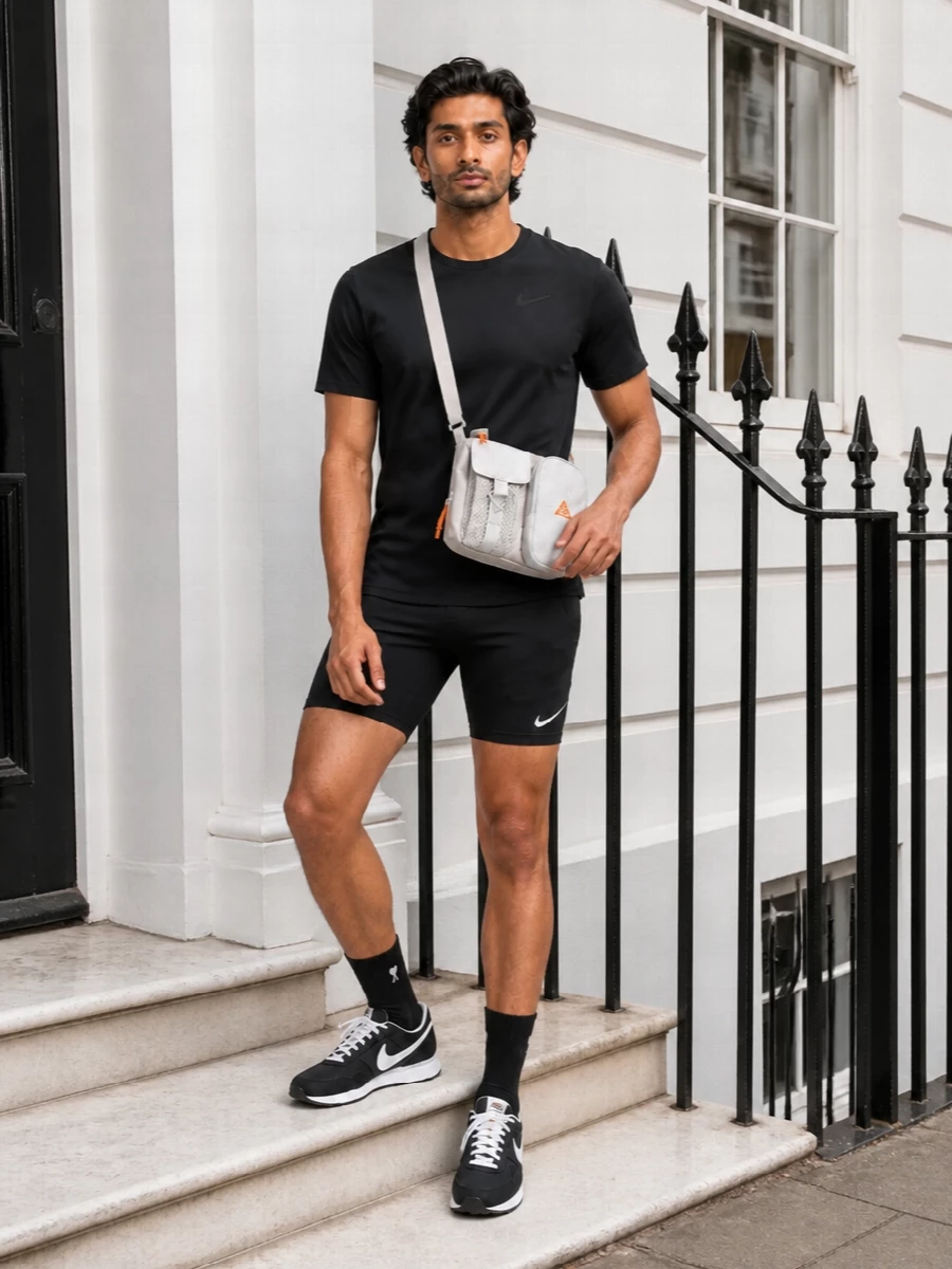 Nike black running outfit retro sneakers