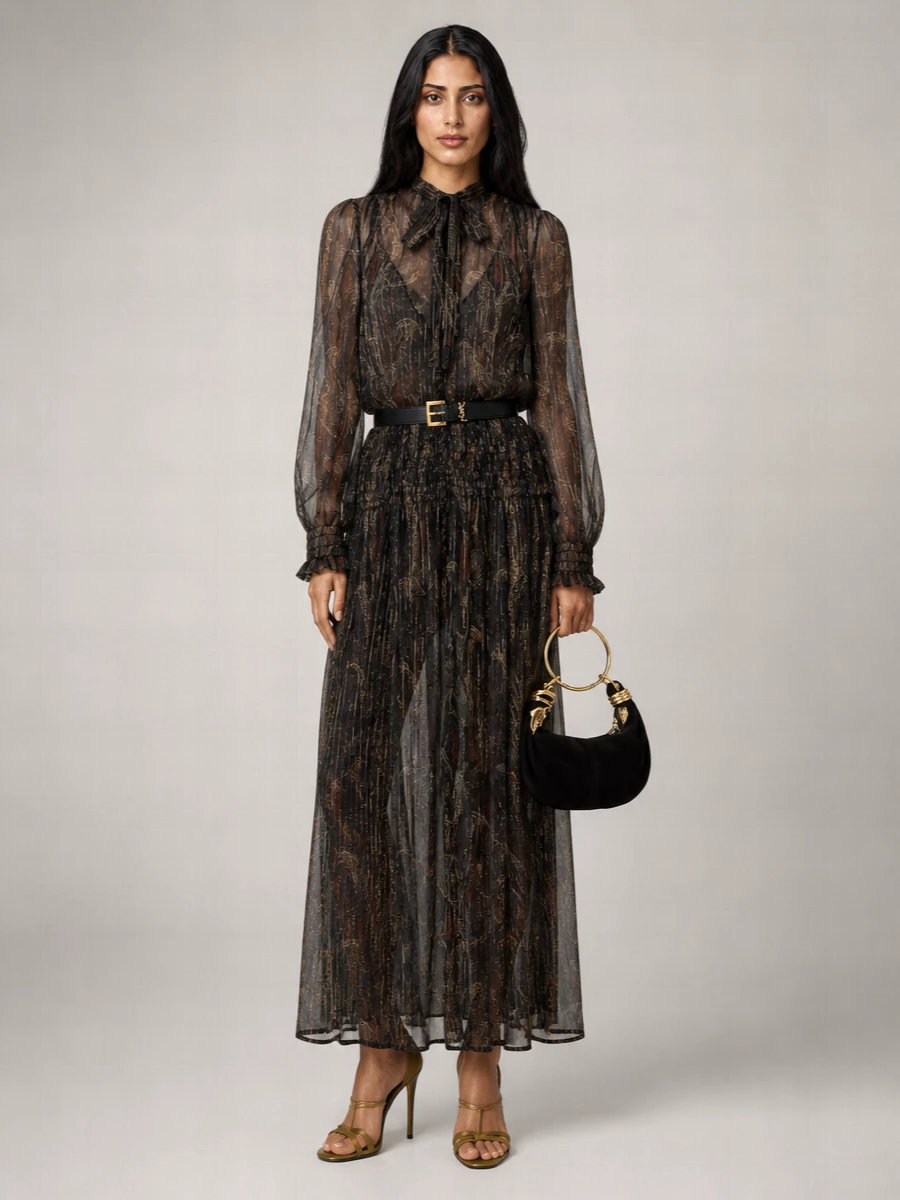 Saint Laurent Silk Maxi Dress