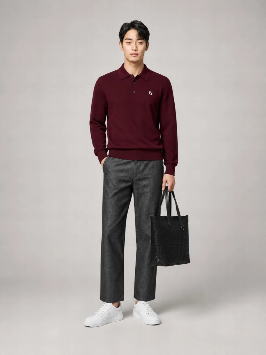 Fendi Wool Polo Shirt