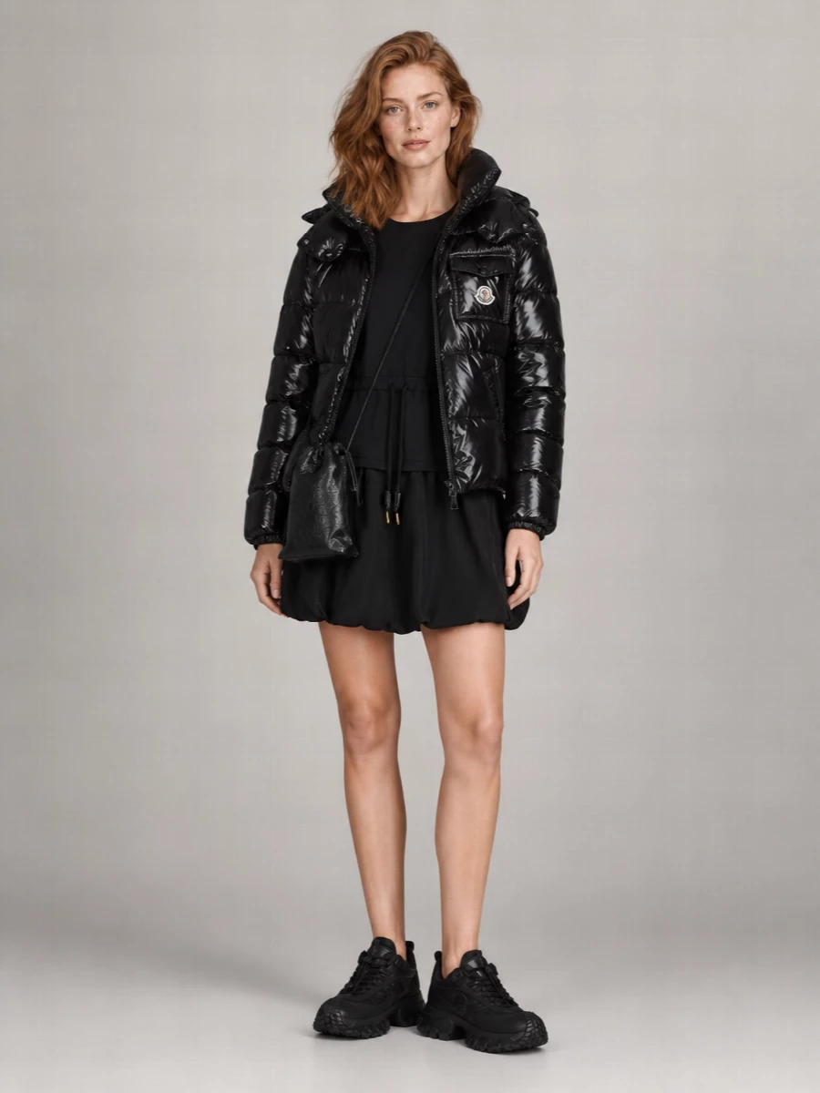 Moncler Down Hooded Short Puffer Jacket