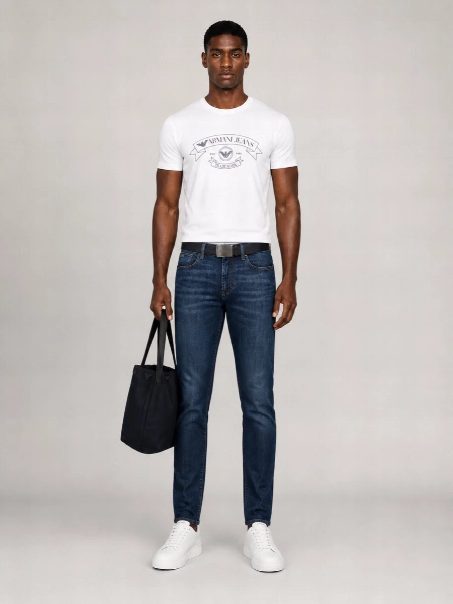 Emporio Armani Cotton Logo Print Short-Sleeve T-Shirt
