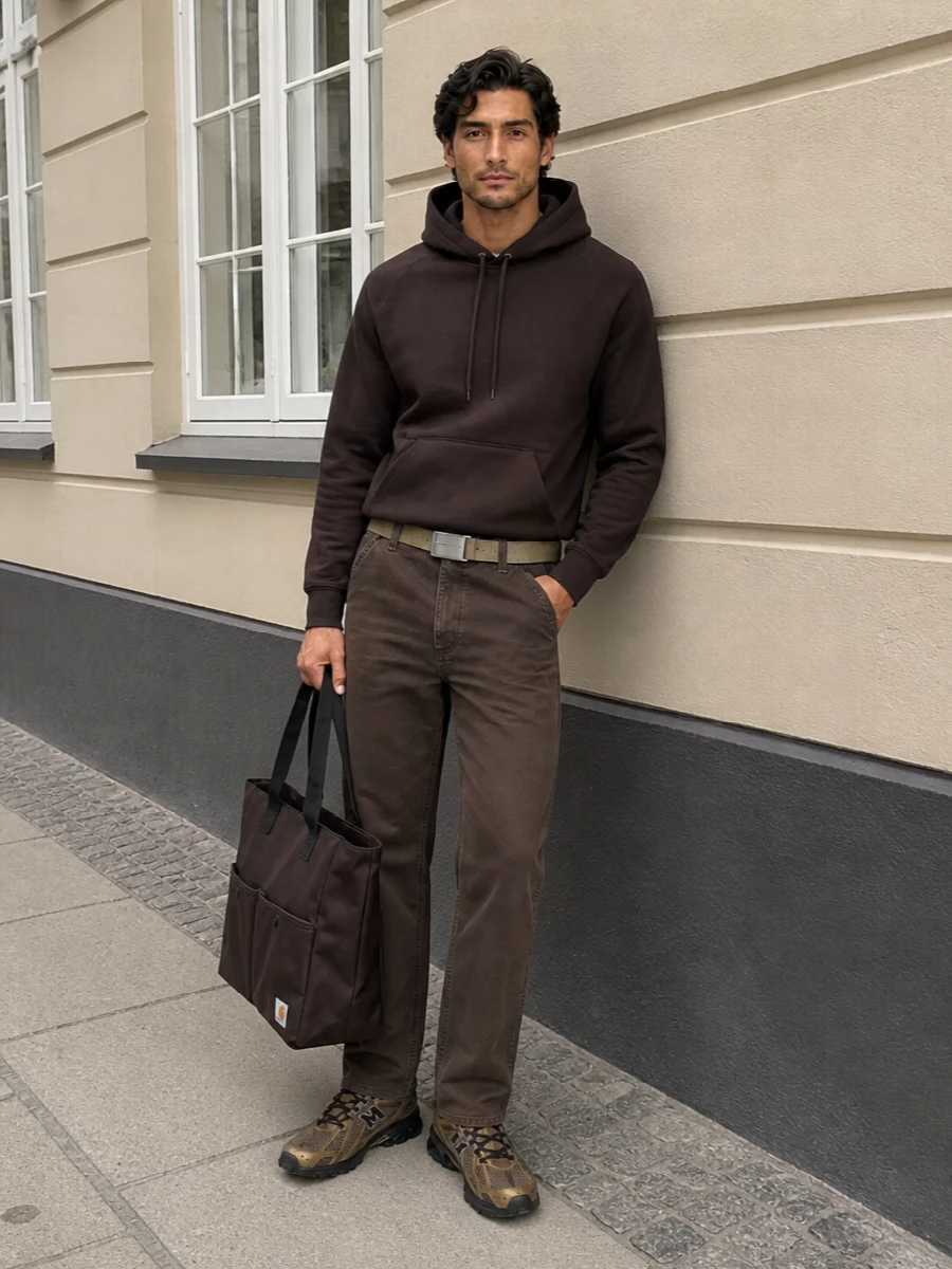 Carhartt brown workwear outfit new balance