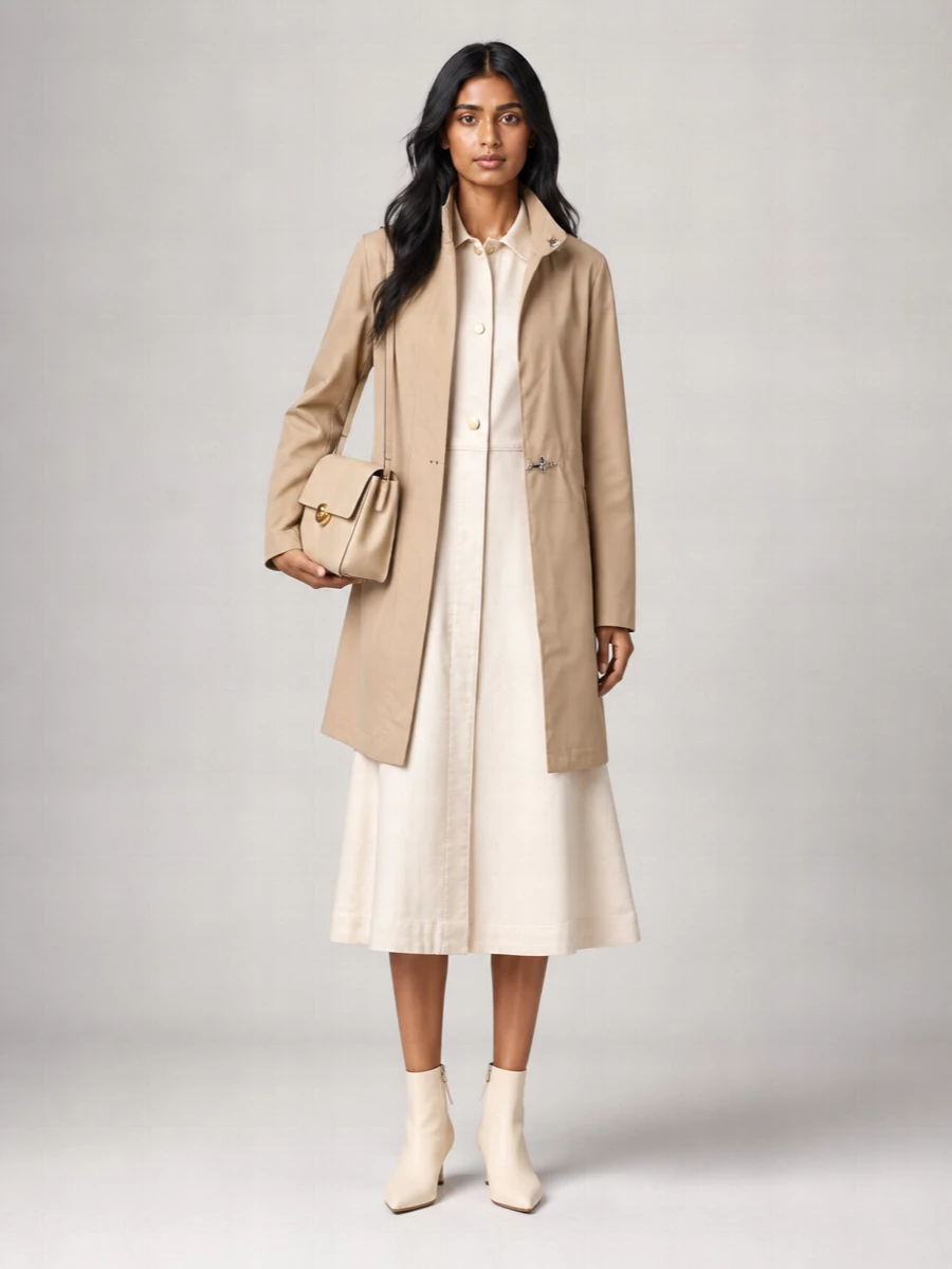 Fay Waterproof High Neck Long Sleeve Short Jacket
