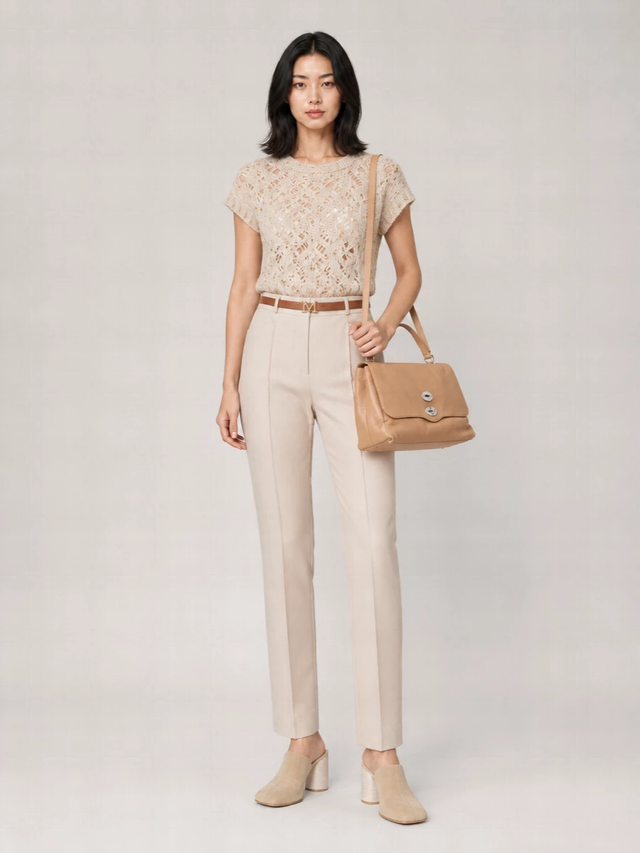 S Max Mara Alpaca-Blend Metallic Knit Sleeveless Top
