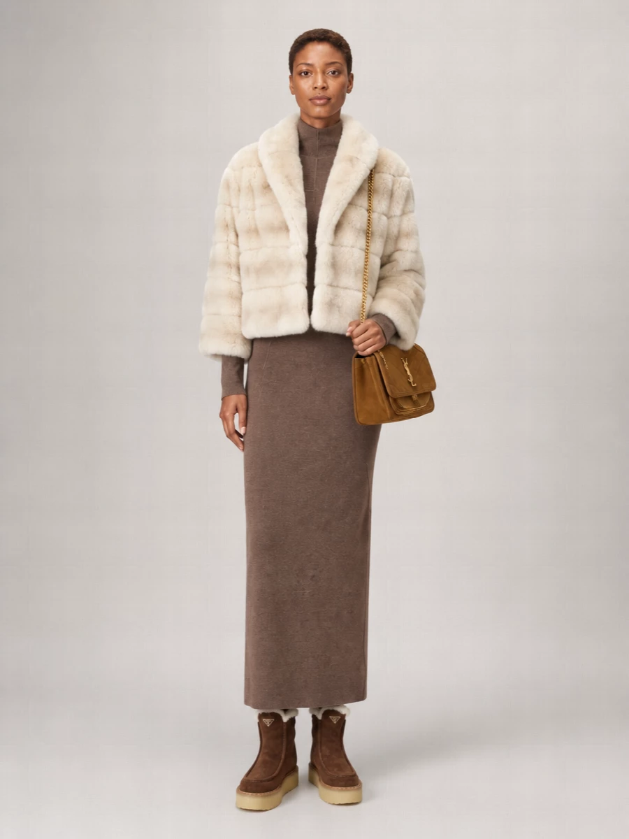 Yves Salomon Quilted Fur Coat