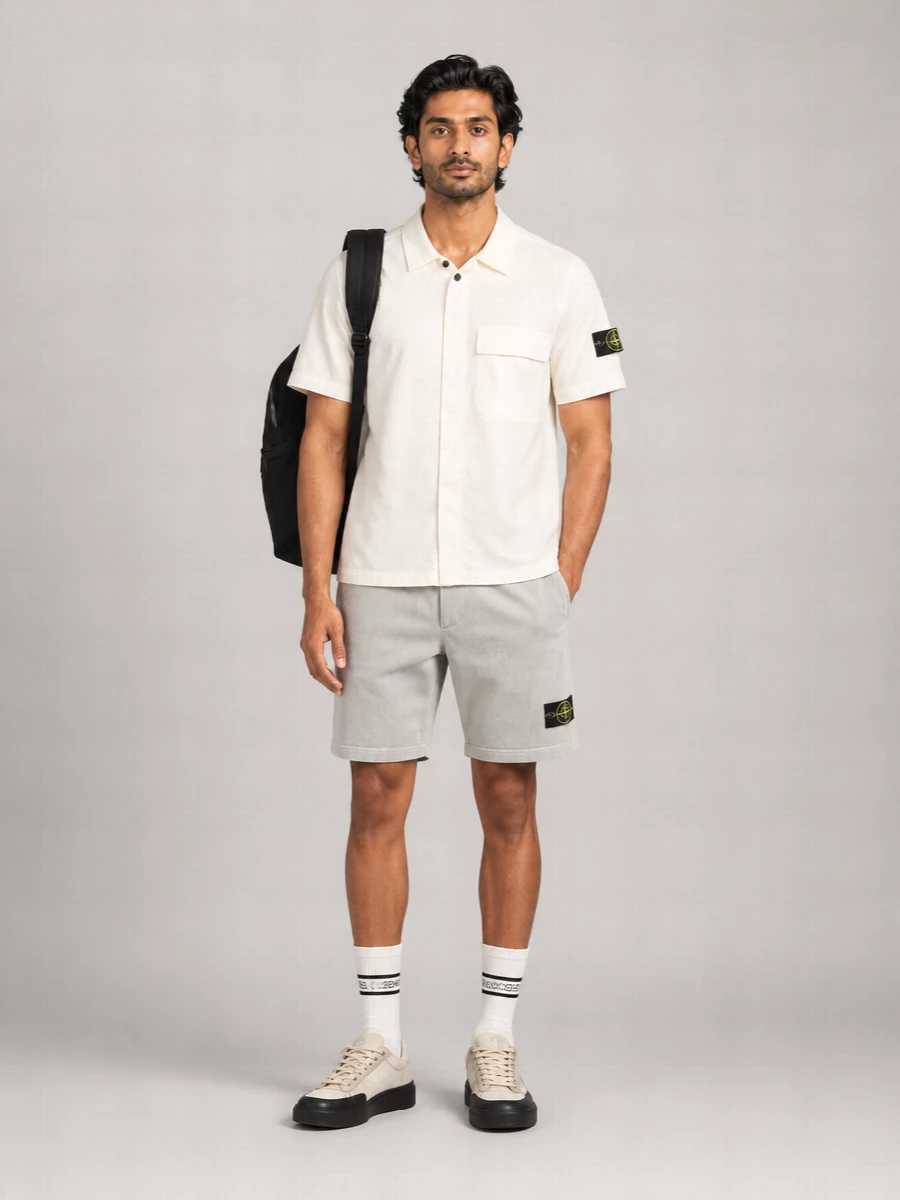 Stone Island Cotton Fleece Shorts
