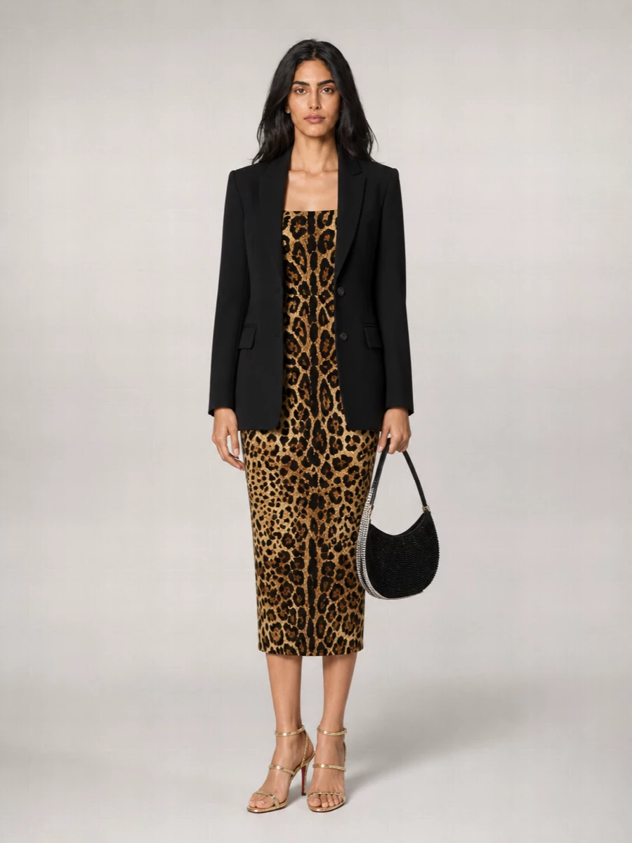 Dolce&Gabbana Silk Sleeveless Animal-Print Midi Dress