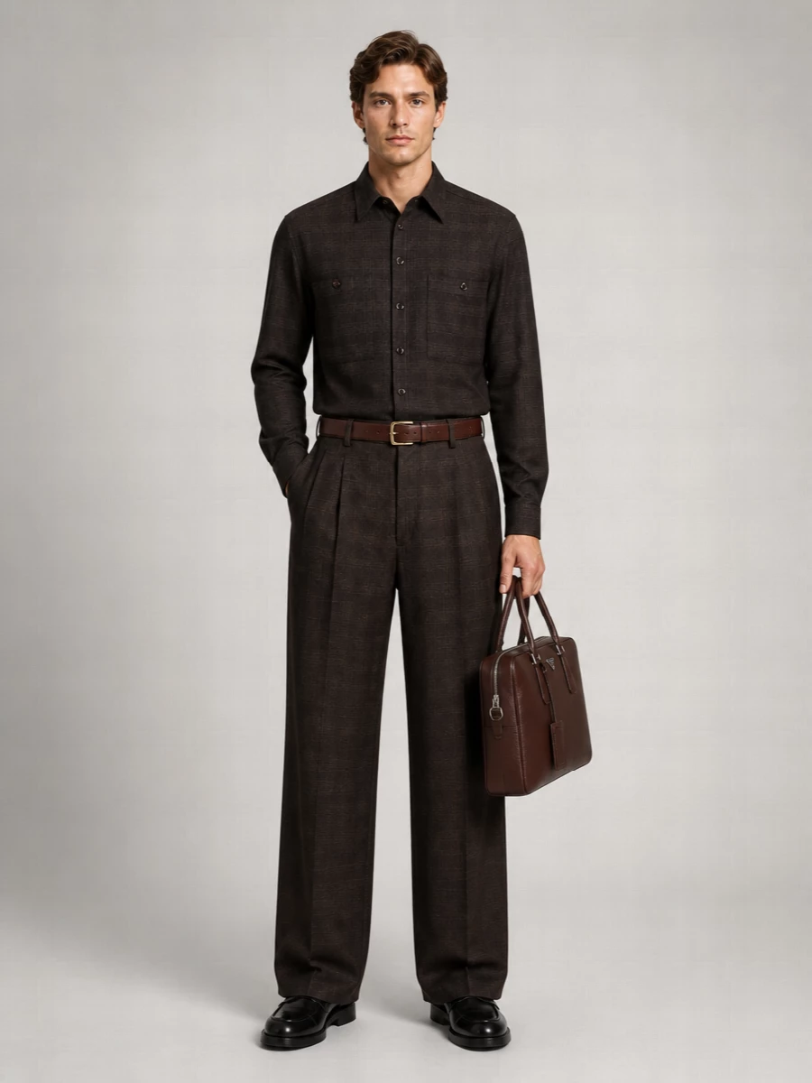Dolce&Gabbana checked wool pleated tailored trousers