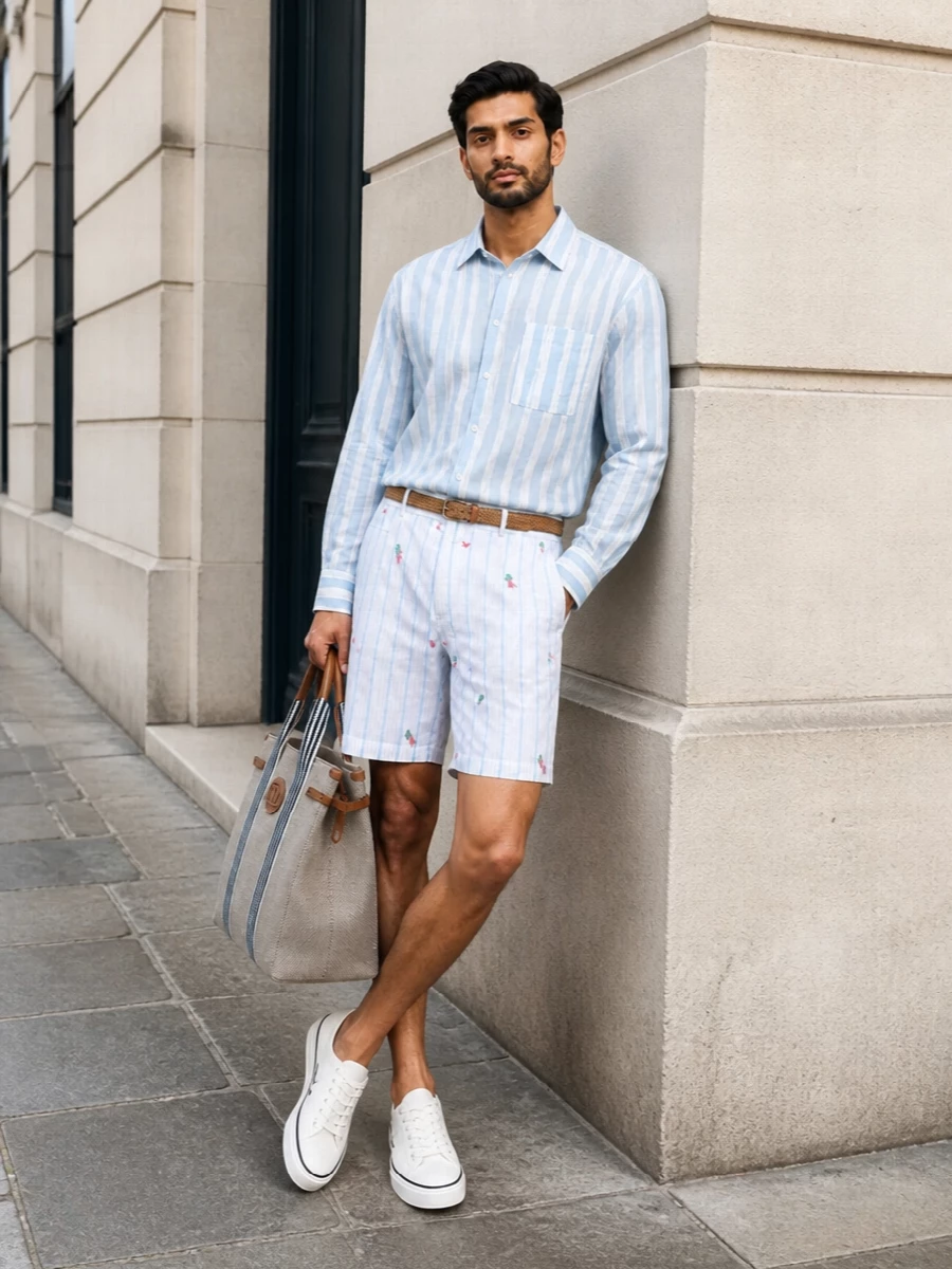 Jacquemus striped shorts shirt riviera outfit