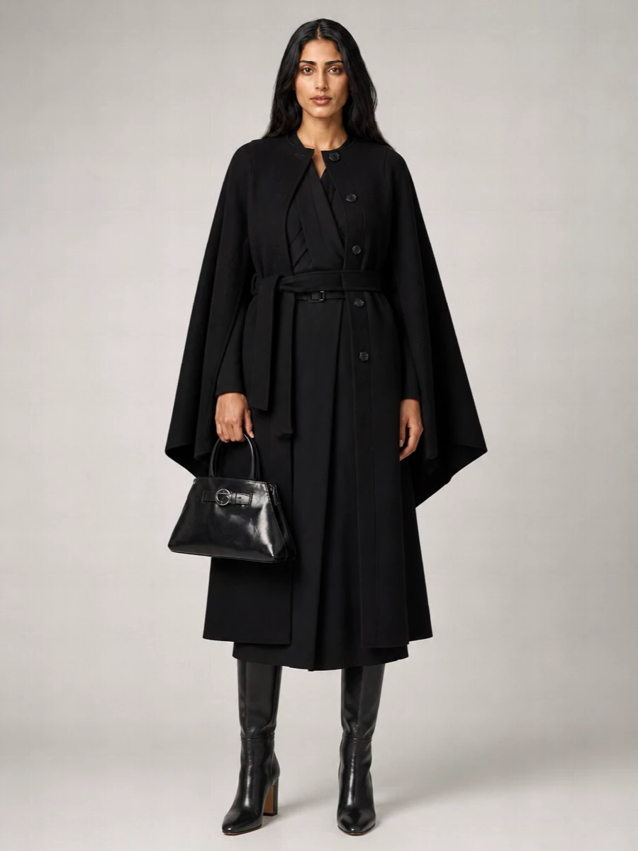 Parosh Wool Poncho