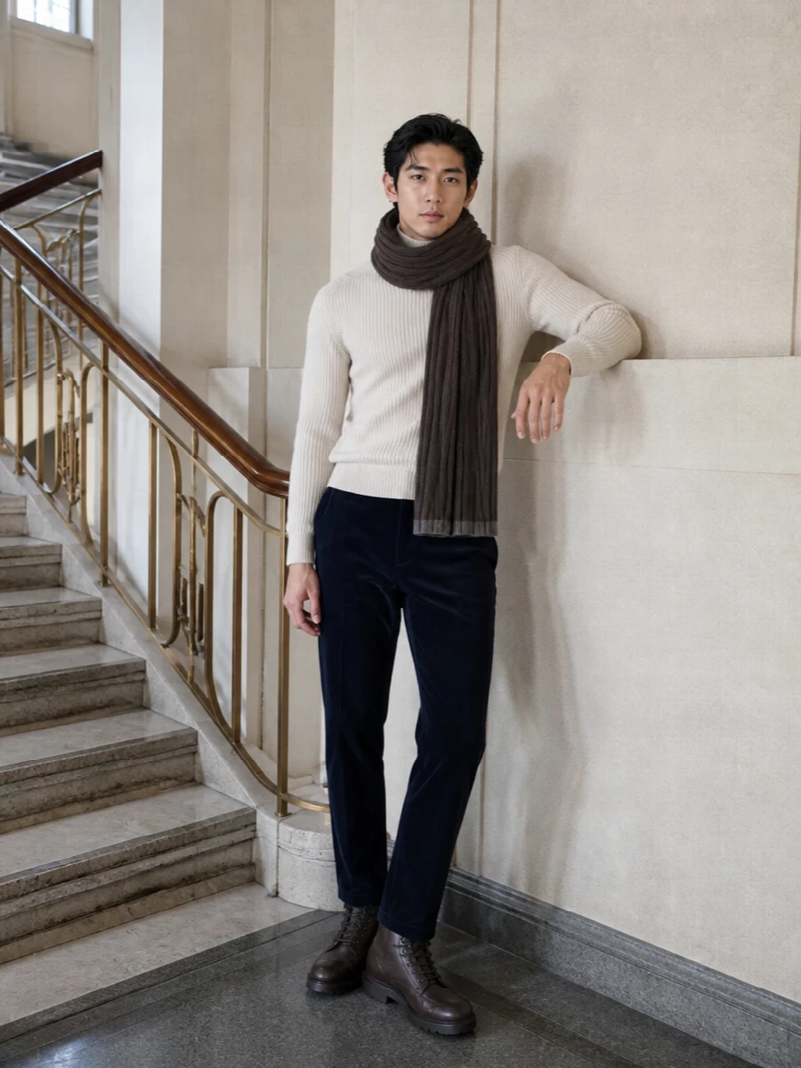 Brunello cucinelli corduroy trousers cashmere knit
