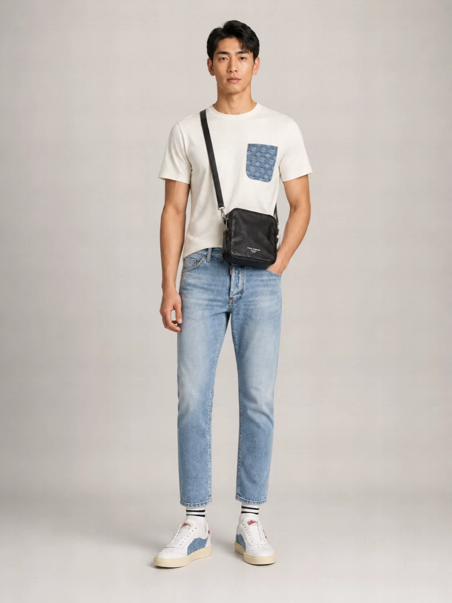 Dsquared2 Jacquard Logo Pocket Cotton T-Shirt