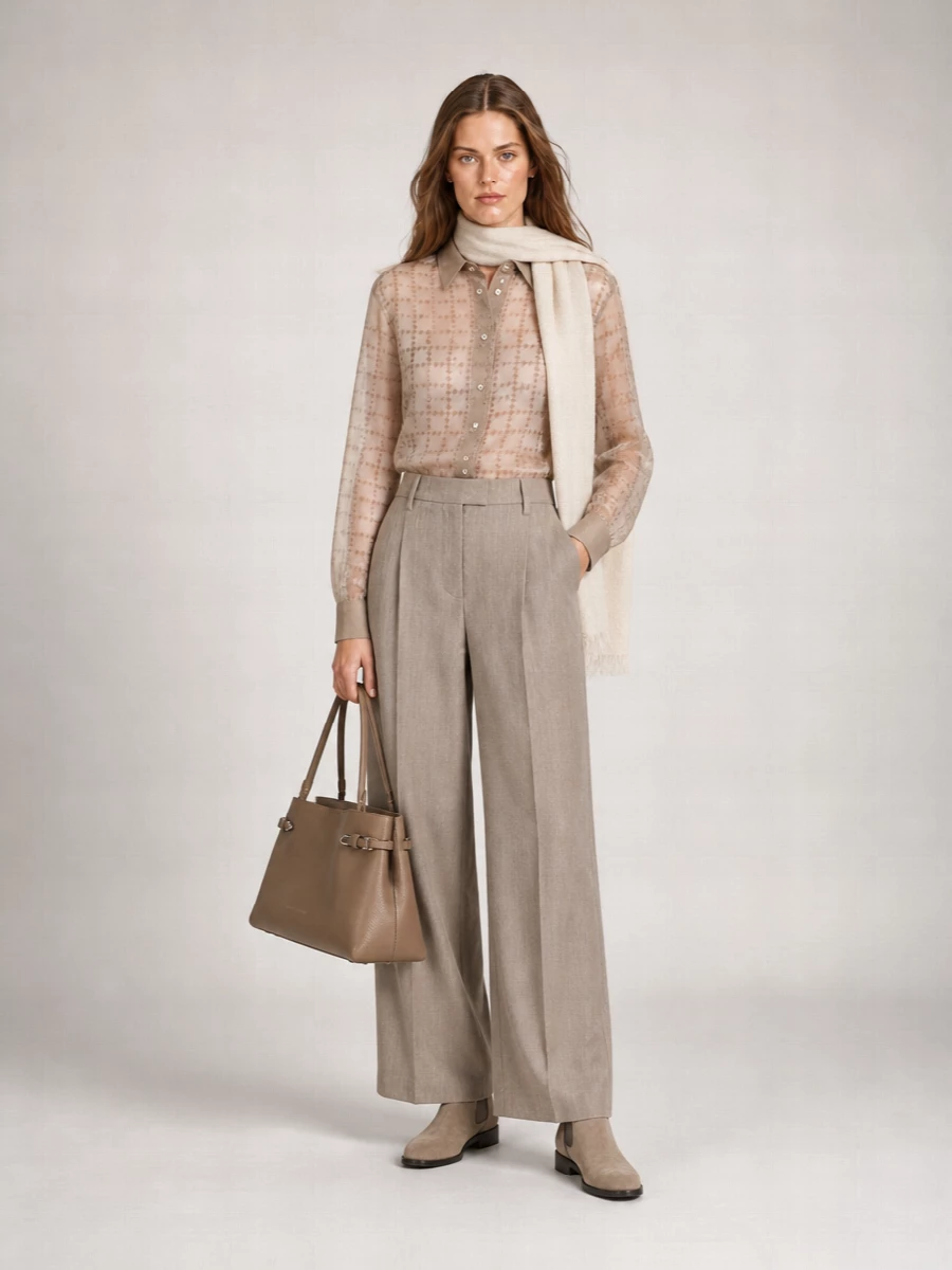 Brunello Cucinelli silk sheer checked shirt