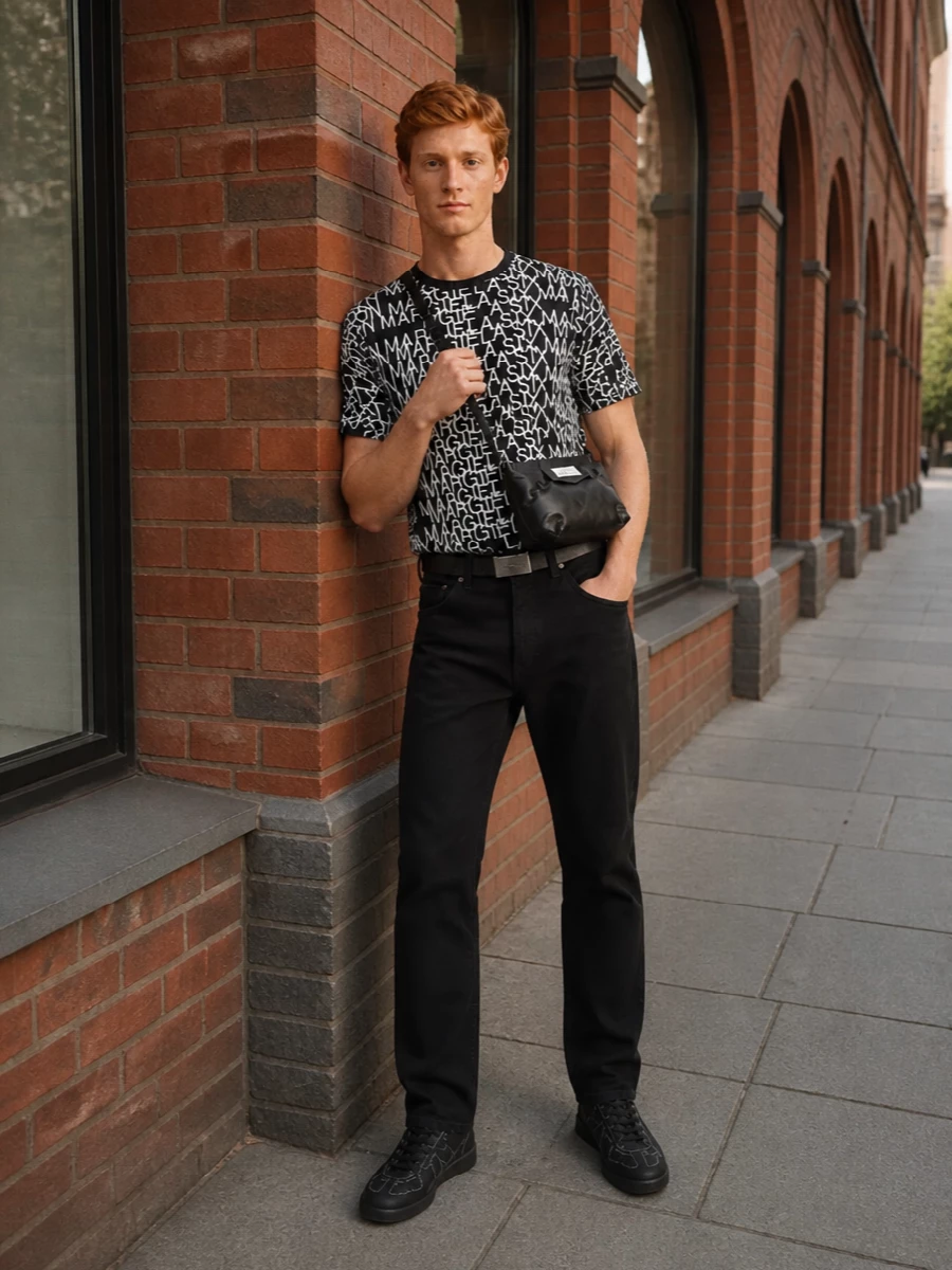 Mm6 margiela graphic tee black jeans outfit