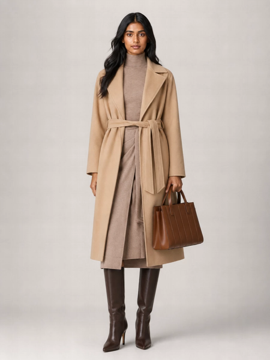S Max Mara Virgin Wool Fitted Coat