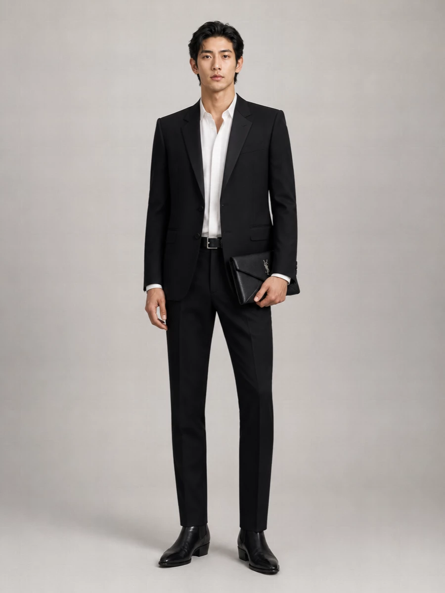 Saint Laurent Silk Tailored Trousers