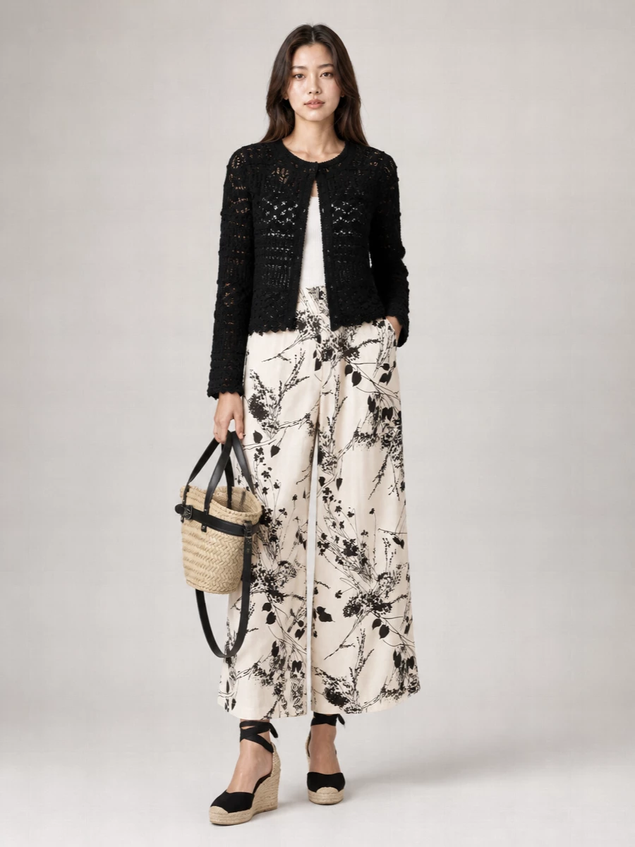 Semicouture Cotton Crochet-Knit Cardigan