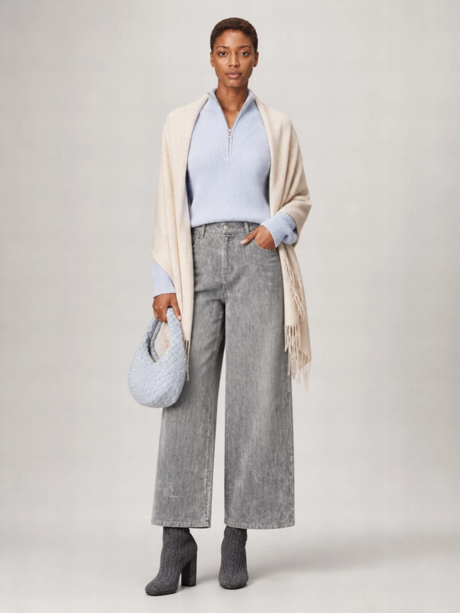 Forte Forte Wool Cashmere Ribbed Half Zip Sweatshirt