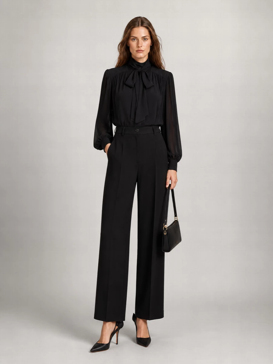 Elisabetta Franchi Silk Long-Sleeve Blouse