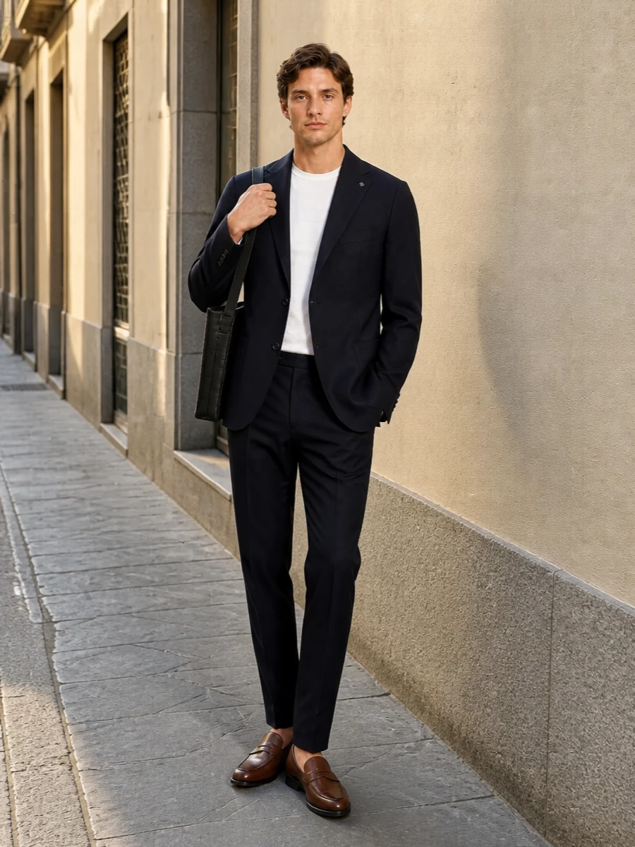 Tagliatore navy blazer pt torino trousers