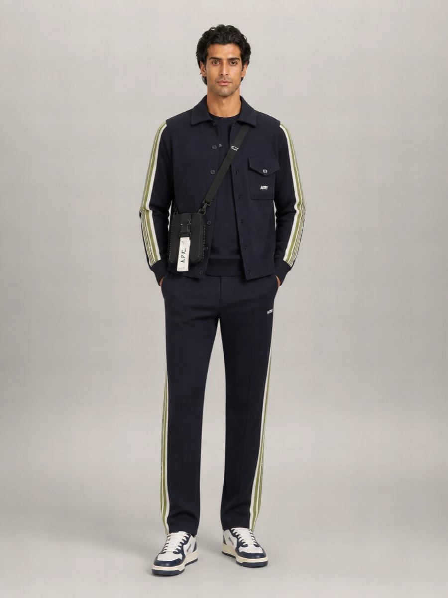 Autry Striped Viscose Shirt Jacket