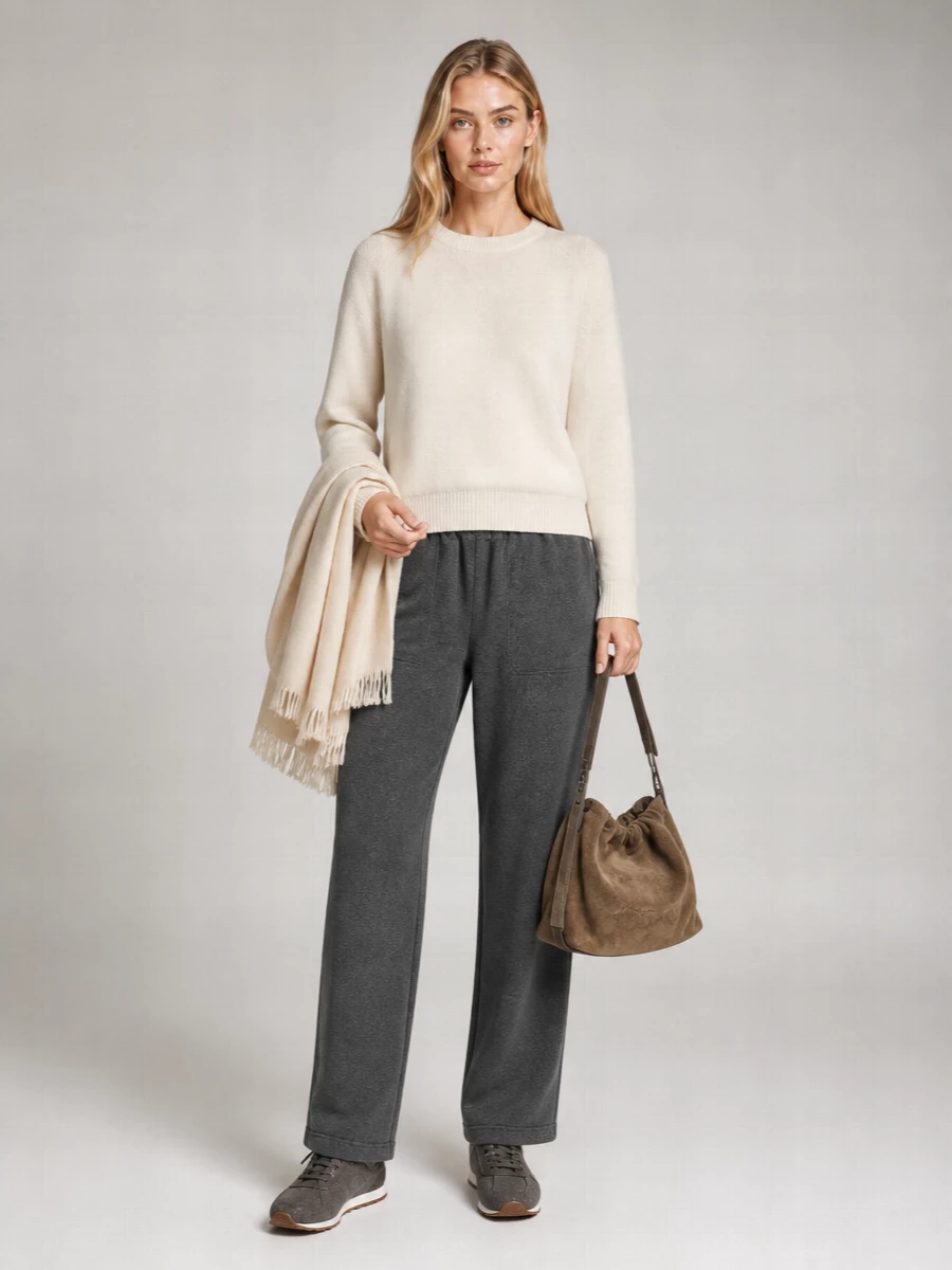 Brunello Cucinelli Wide Leg Cotton Lounge Trousers