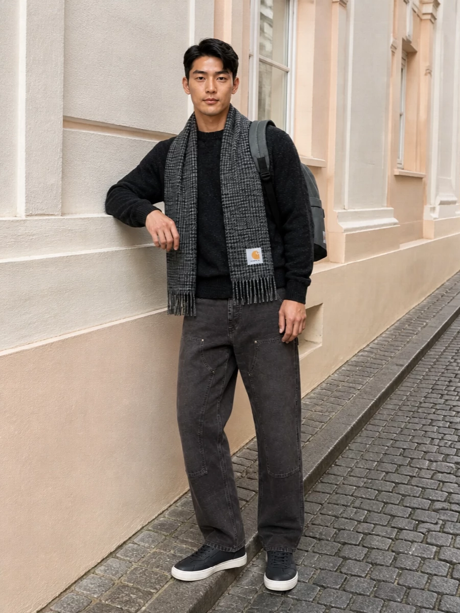 Carhartt wip charcoal sweater workwear denim