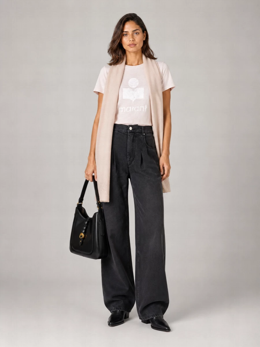 Isabel Marant Etoile Linen Logo Print T-Shirt
