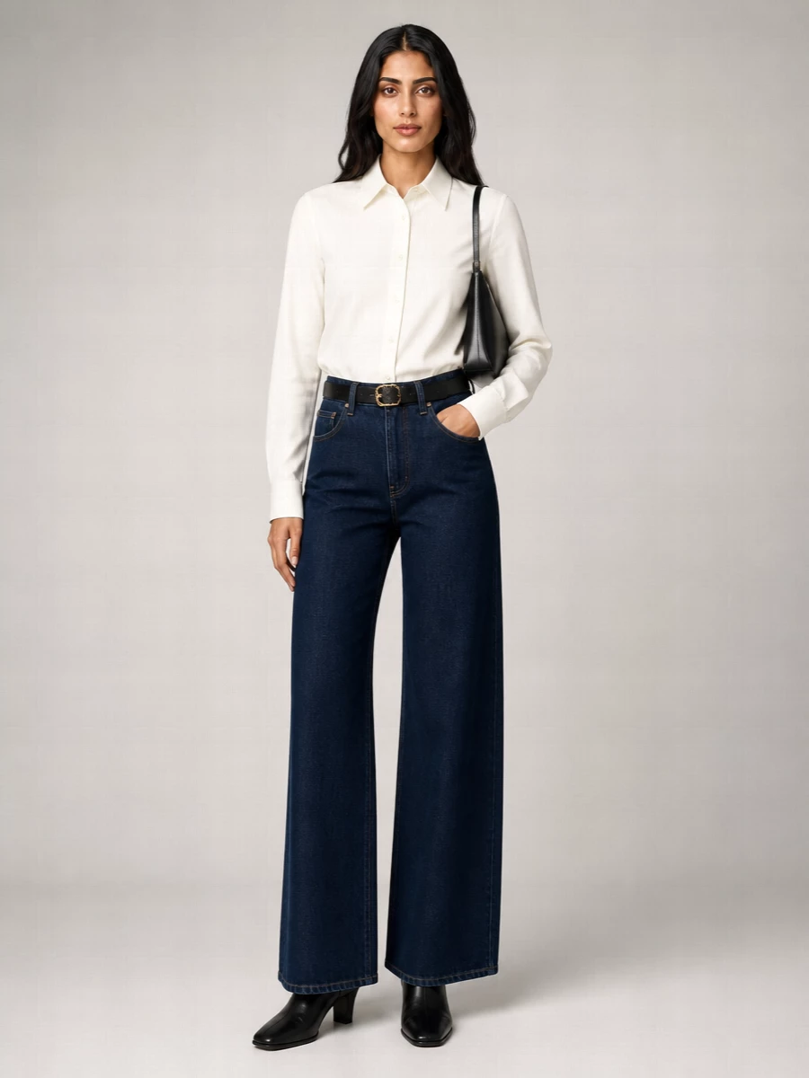 Jil Sander Denim High-Rise Wide-Leg Jeans