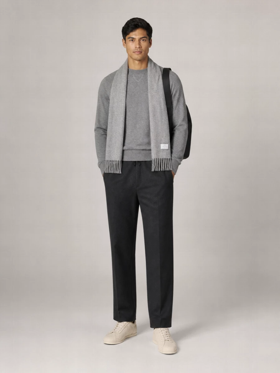 Eleventy Wool Raglan Crew-Neck Ribbed Hem Jumper