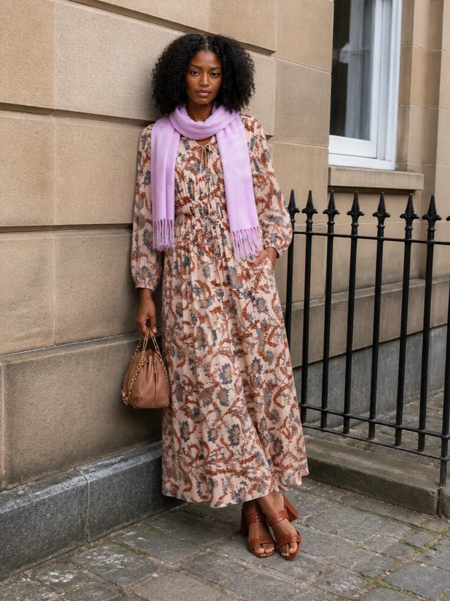 Zimmermann floral maxi tan sandals bag
