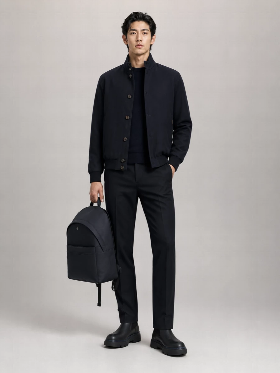 Moorer Single-Breasted Wool Cashmere Quilted Bomber Jacket