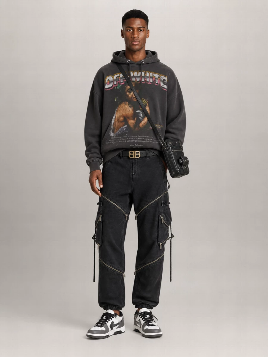 Off-White Cotton Logo Print Hoodie