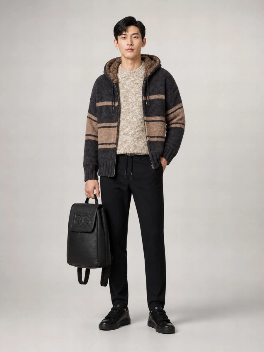 Dolce&Gabbana Wool Hooded Zip-Up Jacket