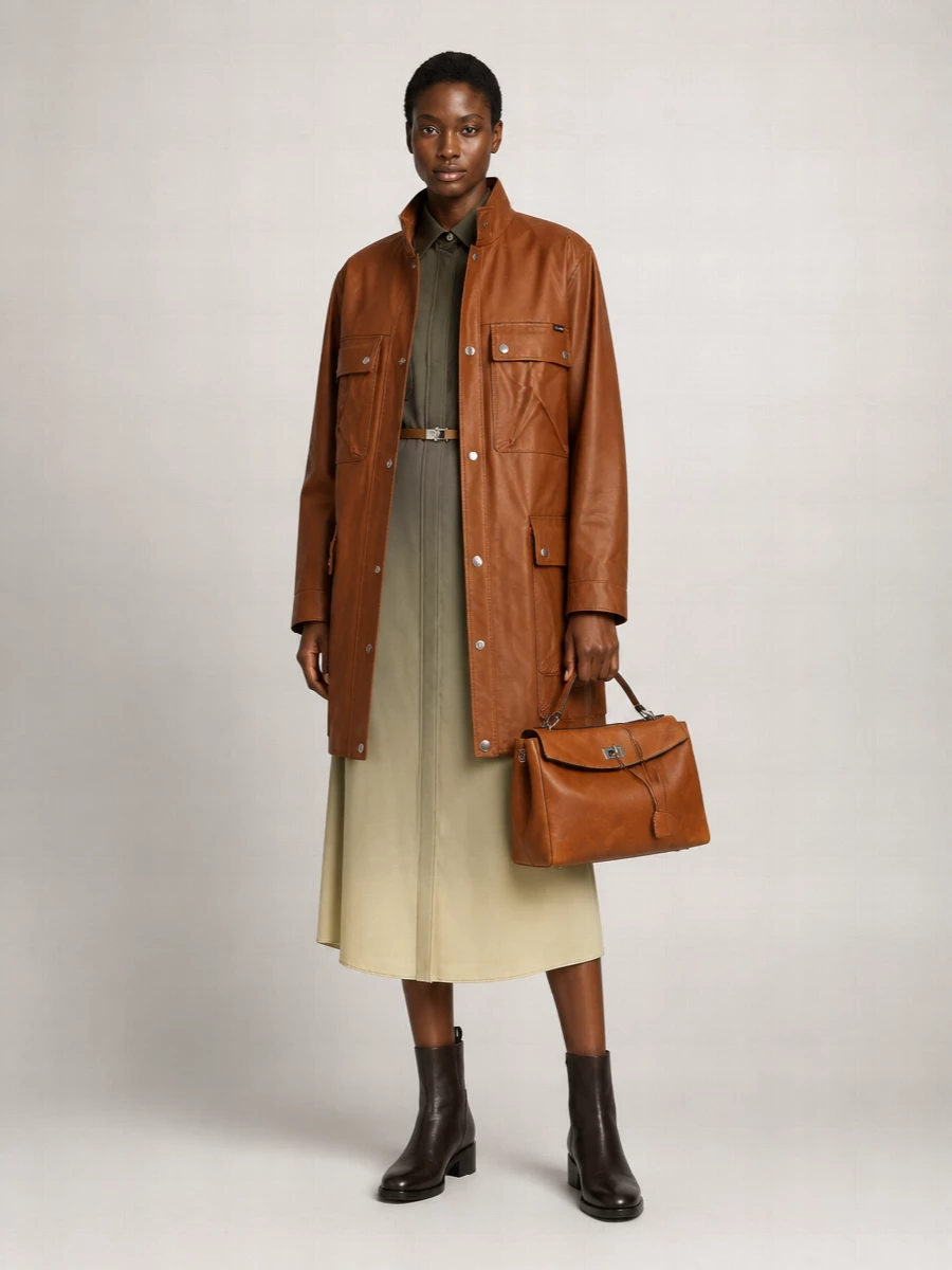 Prada Leather Quilted Single-Breasted Coat
