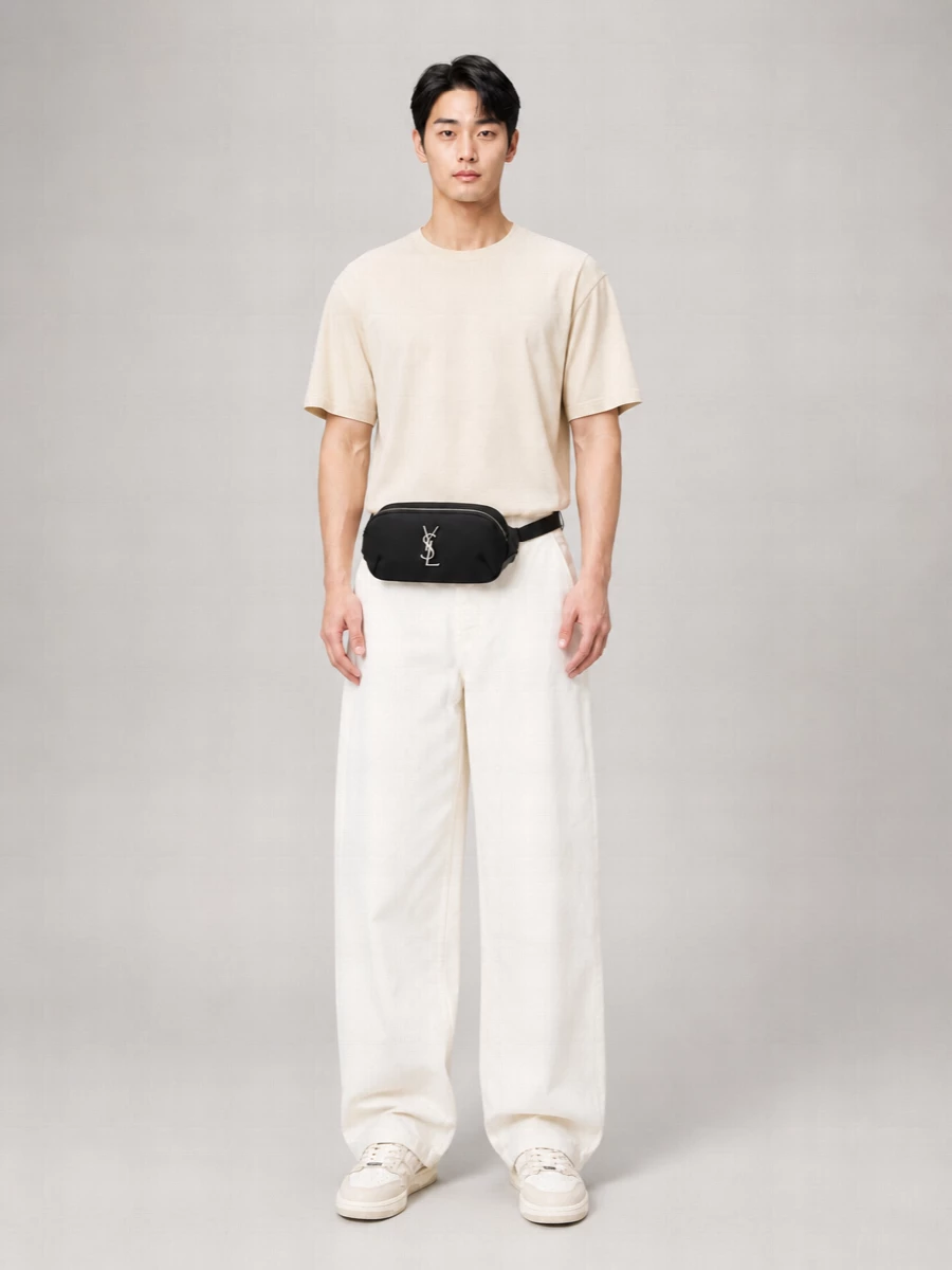 Saint Laurent Canvas Cassandre Belt Bag