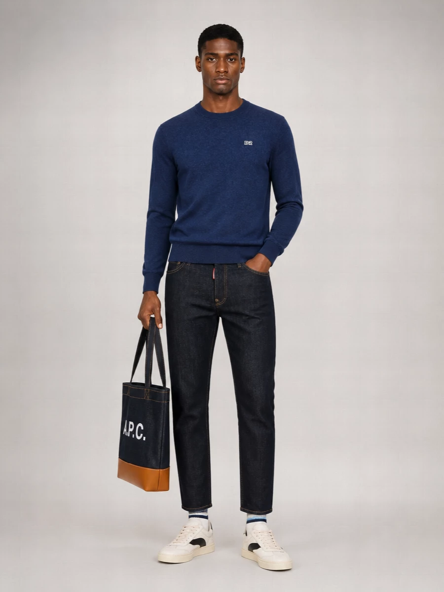 Dsquared2 Ribbed Crewneck Sweater With Cuffs And Hem
