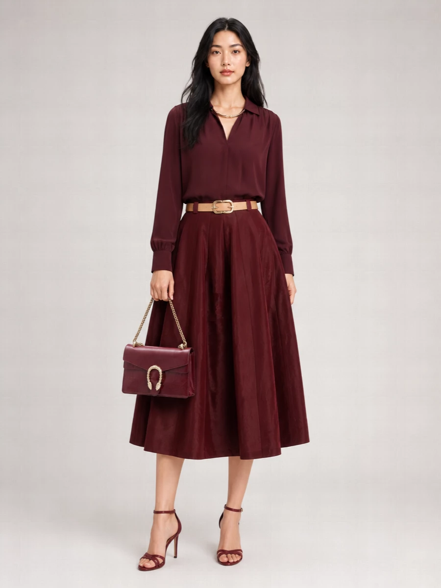 Alberta Ferretti Paneled High-Rise Maxi A-Line Skirt