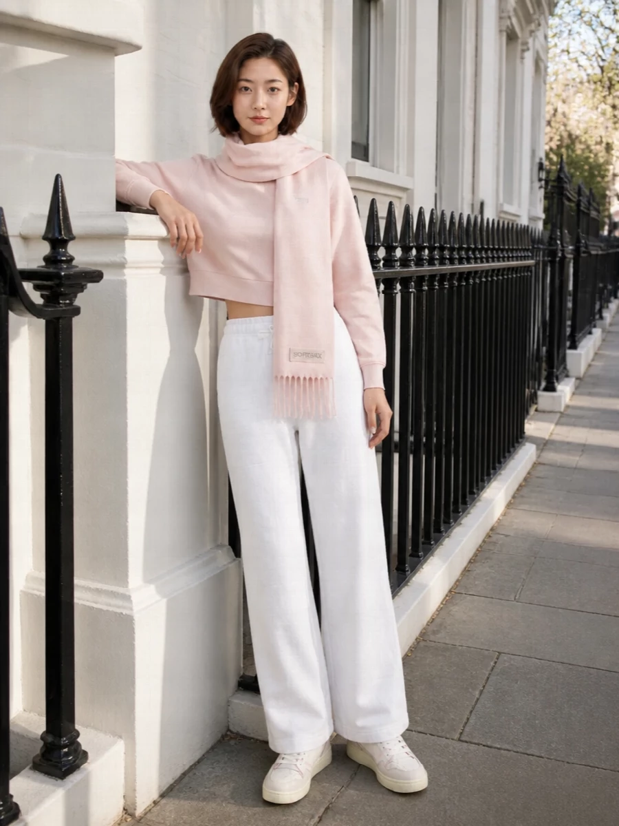 Tommy hilfiger blush sweatshirt white sweatpants