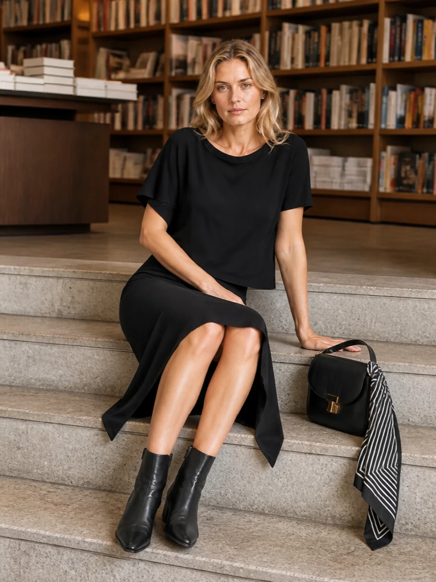 Lisa yang black top lemaire black midi skirt