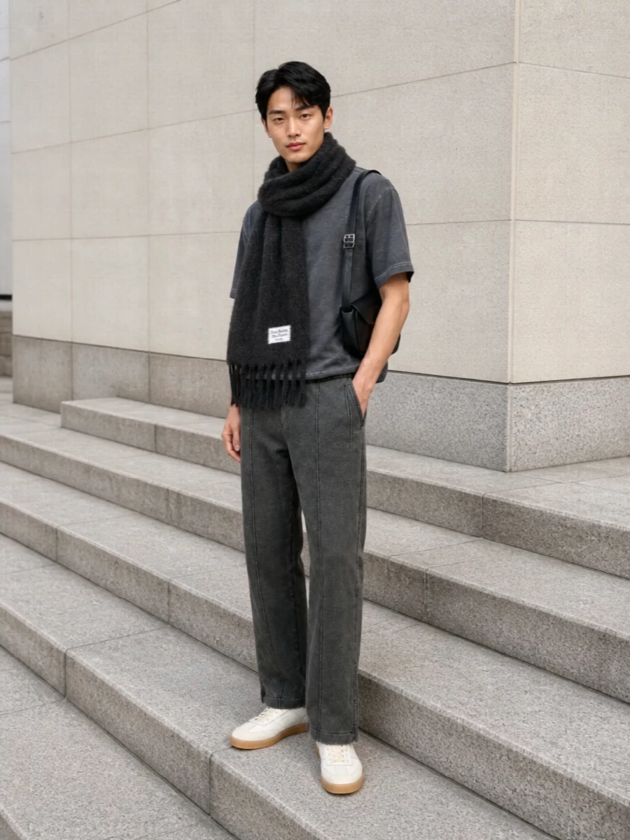 Sefr charcoal tee our legacy pants margiela sneakers