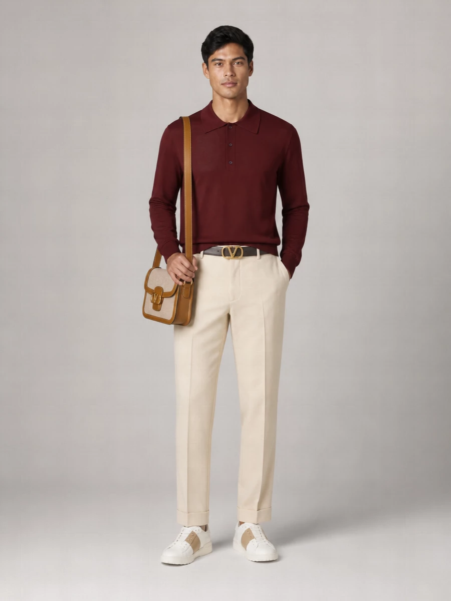 Valentino Merino Wool Regular-Fit Polo Sweater