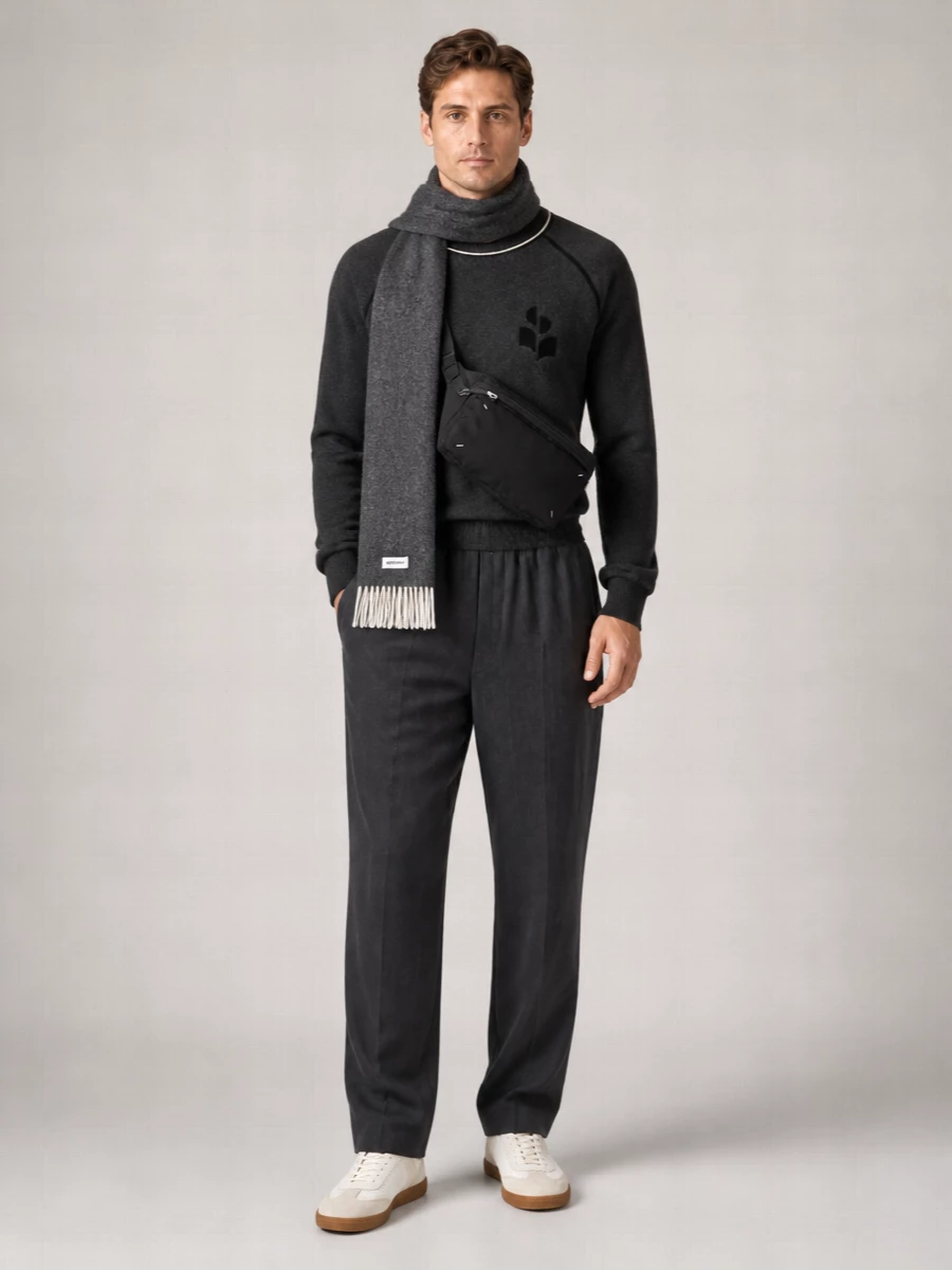 Jacquemus Mohair Wool Fringed Scarf