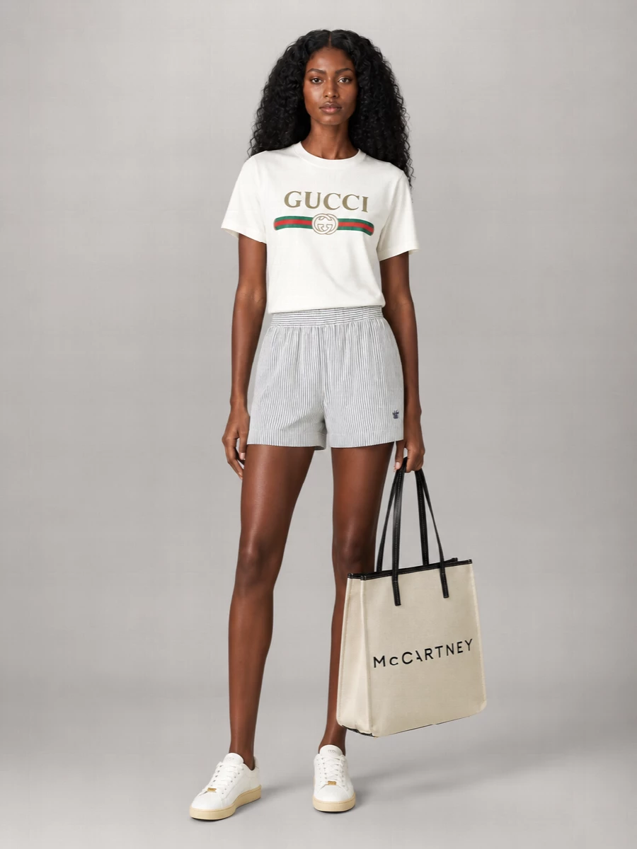 Stella Mccartney Stella Logo Large Canvas Tote Bag