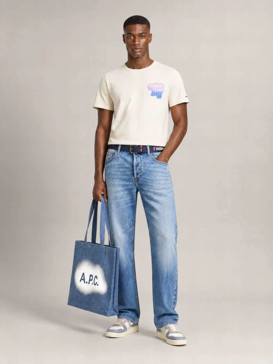 A.p.c. Diane Logo Denim Tote Bag